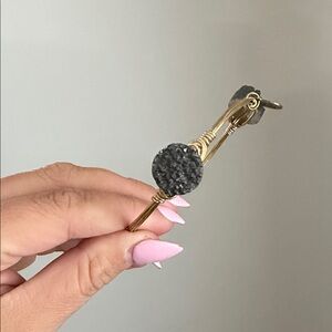Bourbon and Boweties Black Druzy Small Stone